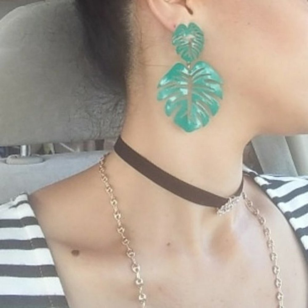 New Hollow Tree Leaves Long Earrings Jewelry
